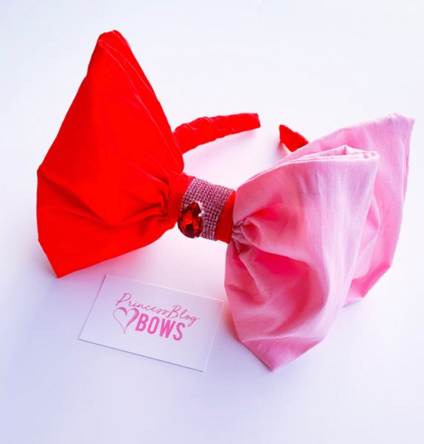 Pink and red bow