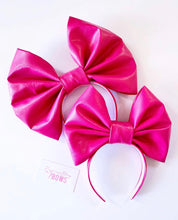 Load image into Gallery viewer, Barb Pink Leather Bow
