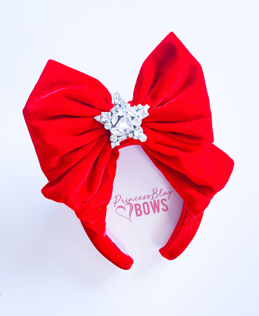 Jewel Red velvet Puffy Headband