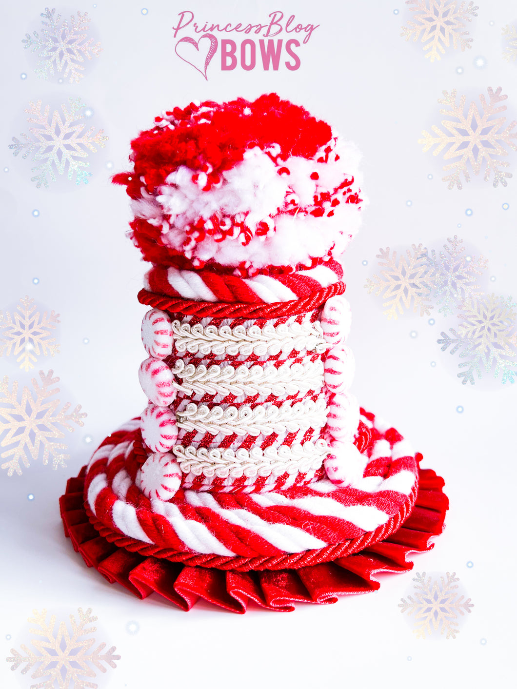 Candy Canes Pom pom Fascinator