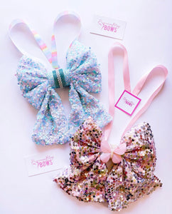 Sequin bow necklaces