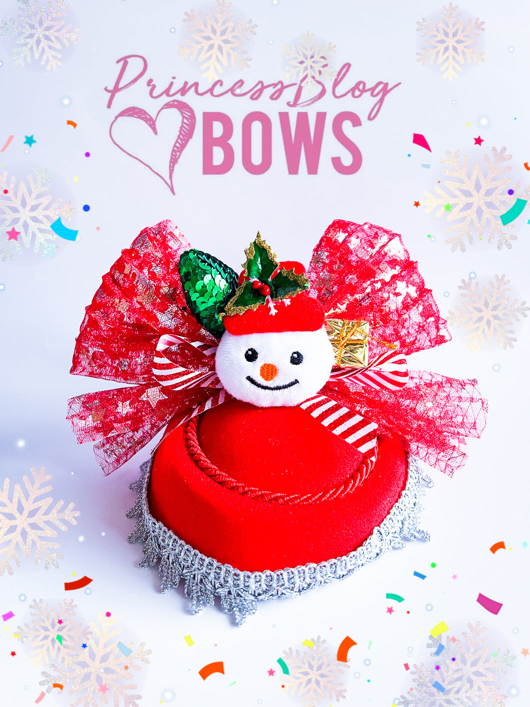 Red snowman Fascinator